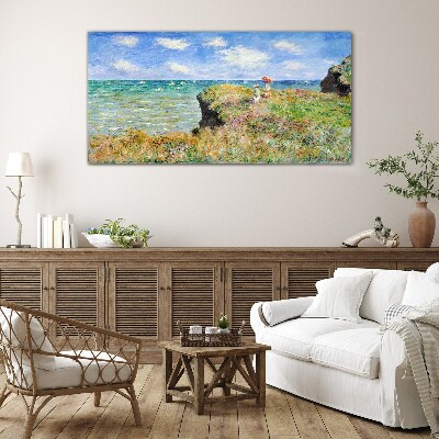 Obraz na skle Cliff Walk v Pourville Claude Monet