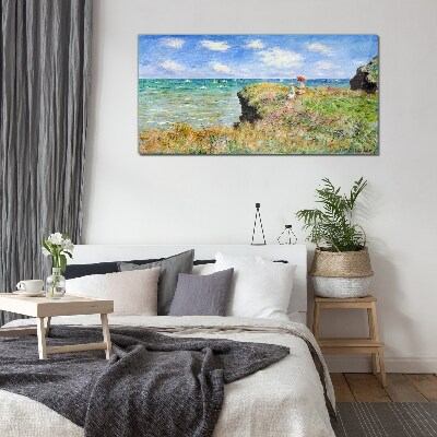 Obraz na skle Cliff Walk v Pourville Claude Monet