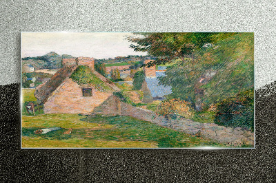 Obraz na skle Přírodní domy malování