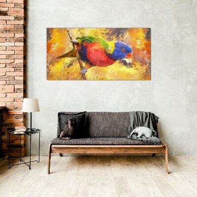 Obraz na skle Pobočka zvířecí pták papouška