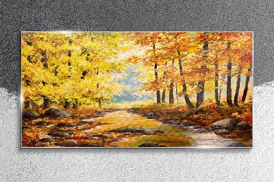 Obraz na skle Podzimní scenérie s řekou