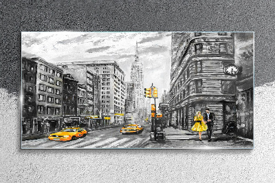 Obraz na skle Ulice v New Yorku ve žlutých taxících