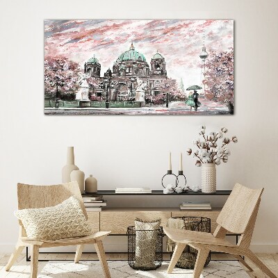 Obraz na skle Berlínská architektura v jarních barvách