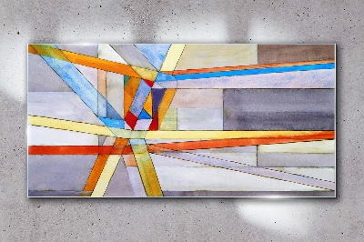 Obraz na skle Geometrie barevných čar