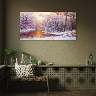 Obraz na skle Zimní malba stromů