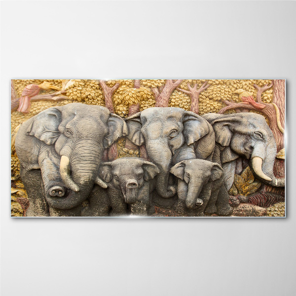 Obraz na skle Zvířata stromů slonů