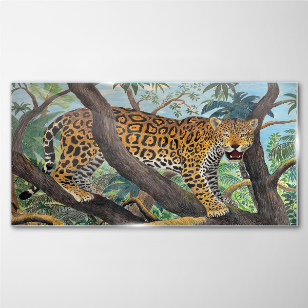 Obraz na skle Jungle strom zvířecí kočka