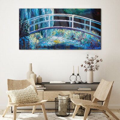 Obraz na skle Malování most květiny