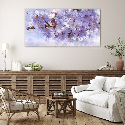 Obraz na skle Malování větví květiny