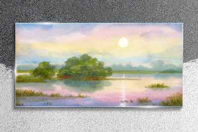 Obraz na skle Akvarel strom příroda