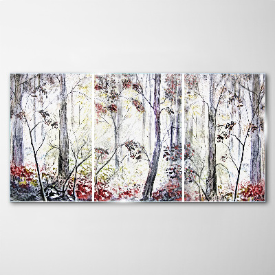 Obraz na skle Abstrakce lesní listy