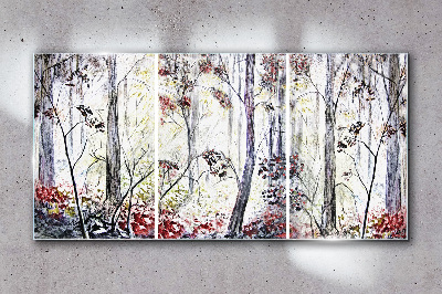 Obraz na skle Abstrakce lesní listy