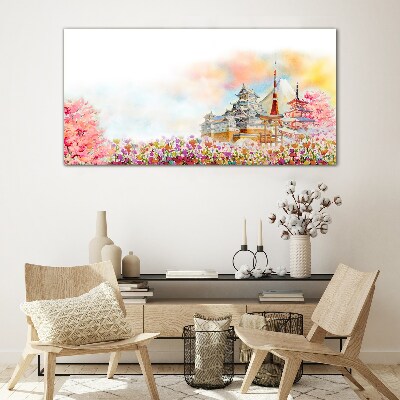 Obraz na skle Abstrakce Zámecké květiny