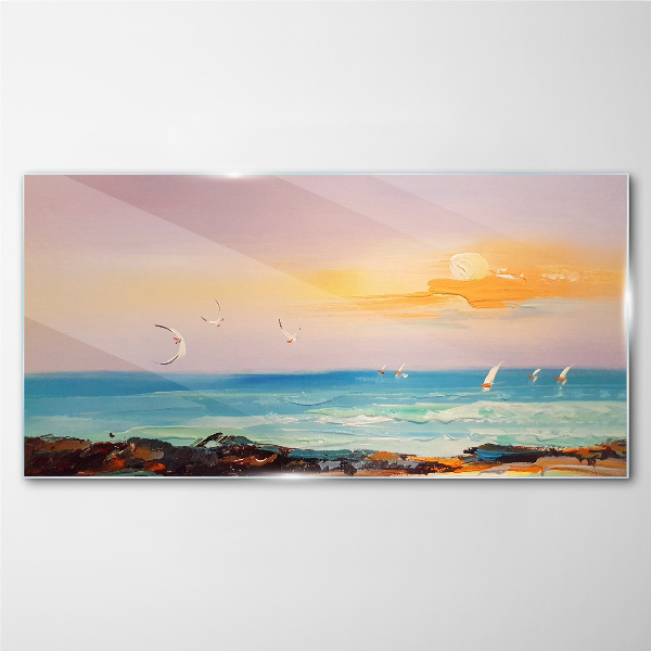 Obraz na skle Abstrakce pobřeží vlny