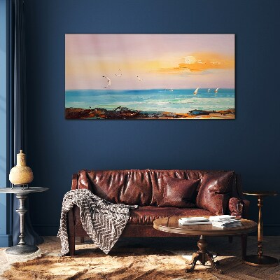 Obraz na skle Abstrakce pobřeží vlny