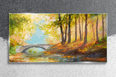Obraz na skle Malířský lesní most