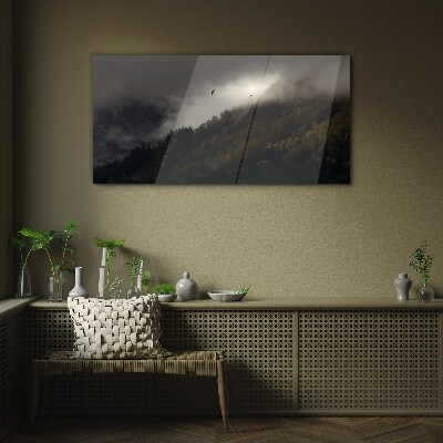 Obraz na skle Malování mrak hory