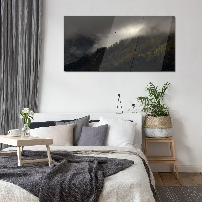 Obraz na skle Malování mrak hory