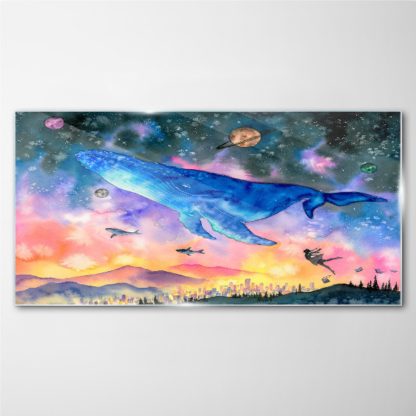 Obraz na skle The Whale's Space Journey