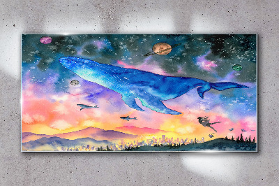 Obraz na skle The Whale's Space Journey