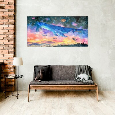 Obraz na skle The Whale's Space Journey