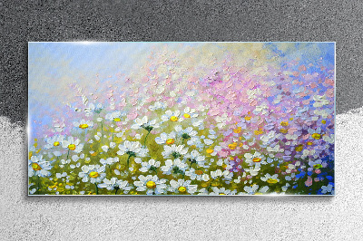 Obraz na skle Moderní louka květiny