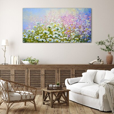 Obraz na skle Moderní louka květiny