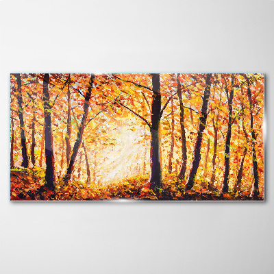 Obraz na skle Podzimní Lesní listí