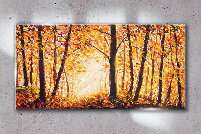 Obraz na skle Podzimní Lesní listí