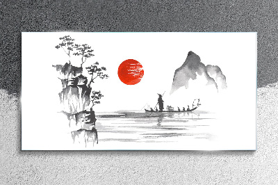 Obraz na skle Japonsko tradiční malba
