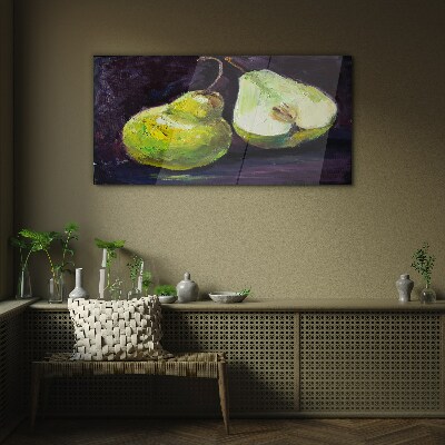 Obraz na skle Malování ovoce hruška