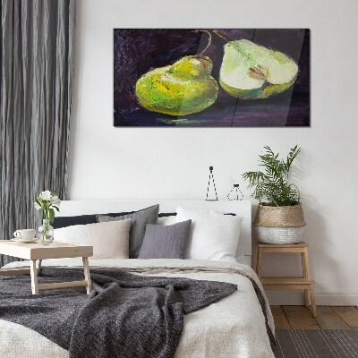 Obraz na skle Malování ovoce hruška