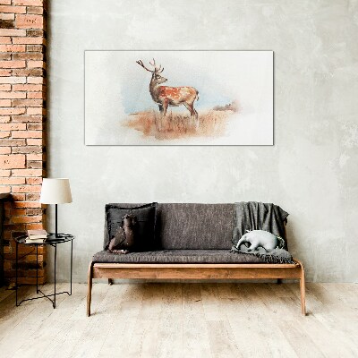 Obraz na skle Akvarel Animal Deer