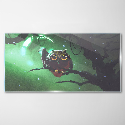 Obraz na skle Umění sova měsíce