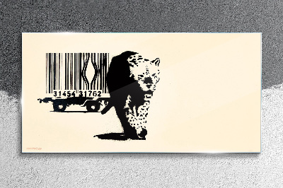 Obraz na skle Čárový kód leoparda Banksyho