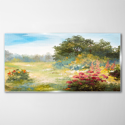Obraz na skle Lesní květiny Krajina