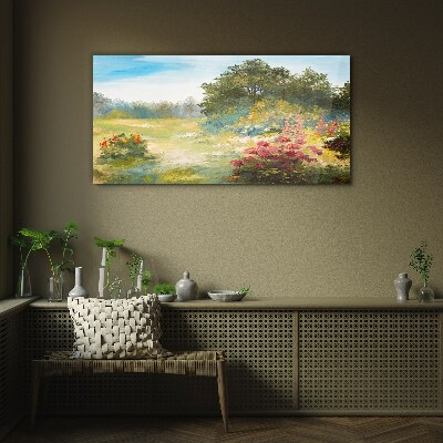 Obraz na skle Lesní květiny Krajina
