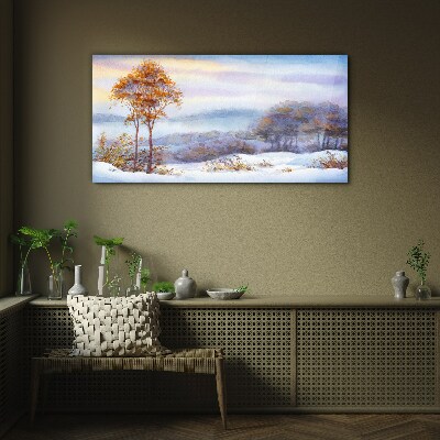 Obraz na skle Zimní malba stromů