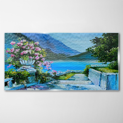 Obraz na skle Romantický výhled na jezero