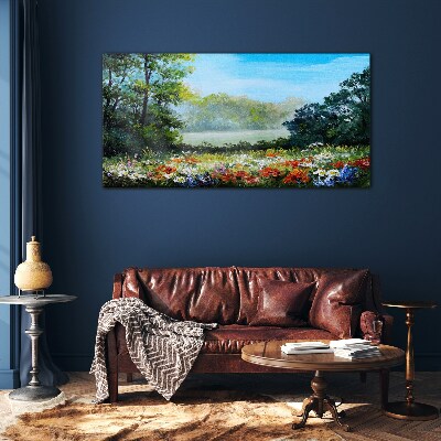 Obraz na skle Abstraktní květy stromů