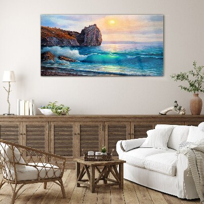 Obraz na skle Malování oceánu pobřeží