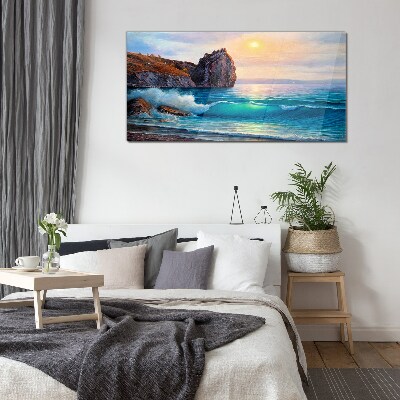 Obraz na skle Malování oceánu pobřeží