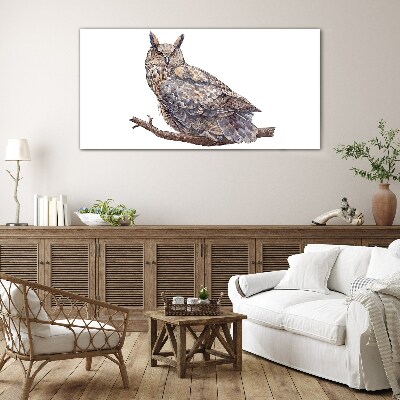 Obraz na skle Malování zvířecí pták sova