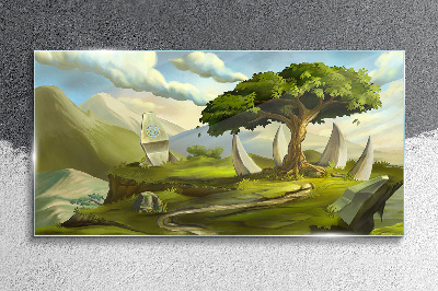 Obraz na skle Fantasy stromové kameny