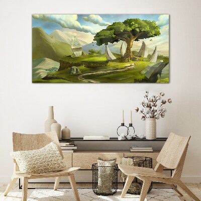 Obraz na skle Fantasy stromové kameny