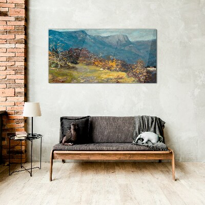 Obraz na skle Malování přírody hory