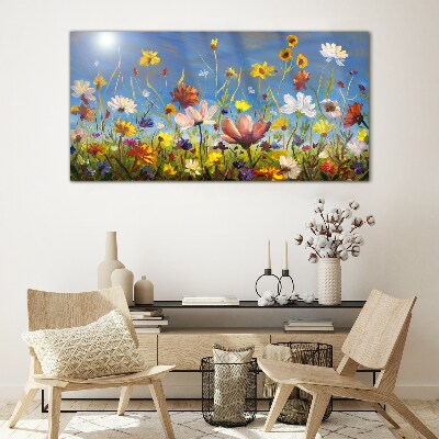 Obraz na skle Malování květiny louka
