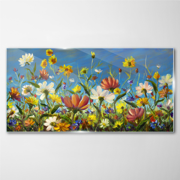 Obraz na skle Malování květiny louka