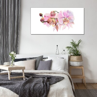Obraz na skle Akvarel orchidej květina