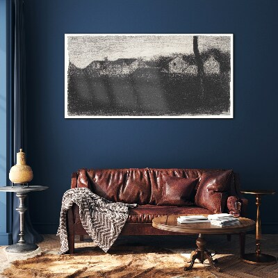 Obraz na skle Krajina domů Georges Seurat